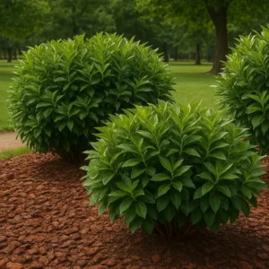 Pacciamatura con corteccia di pino area a verde pubblico