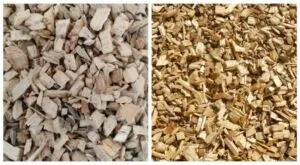 Cippato di conifera e cippato di faggio